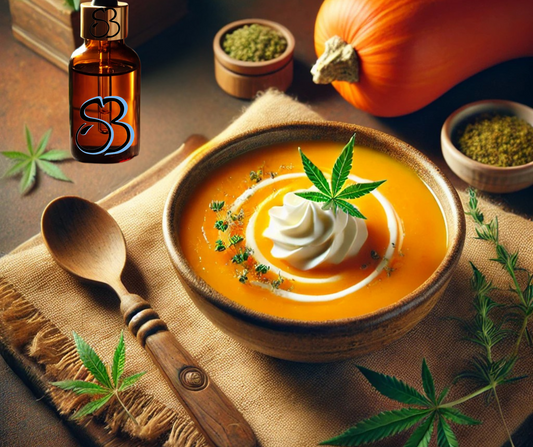 8) Velouté de butternut au CBD : Confort automnal