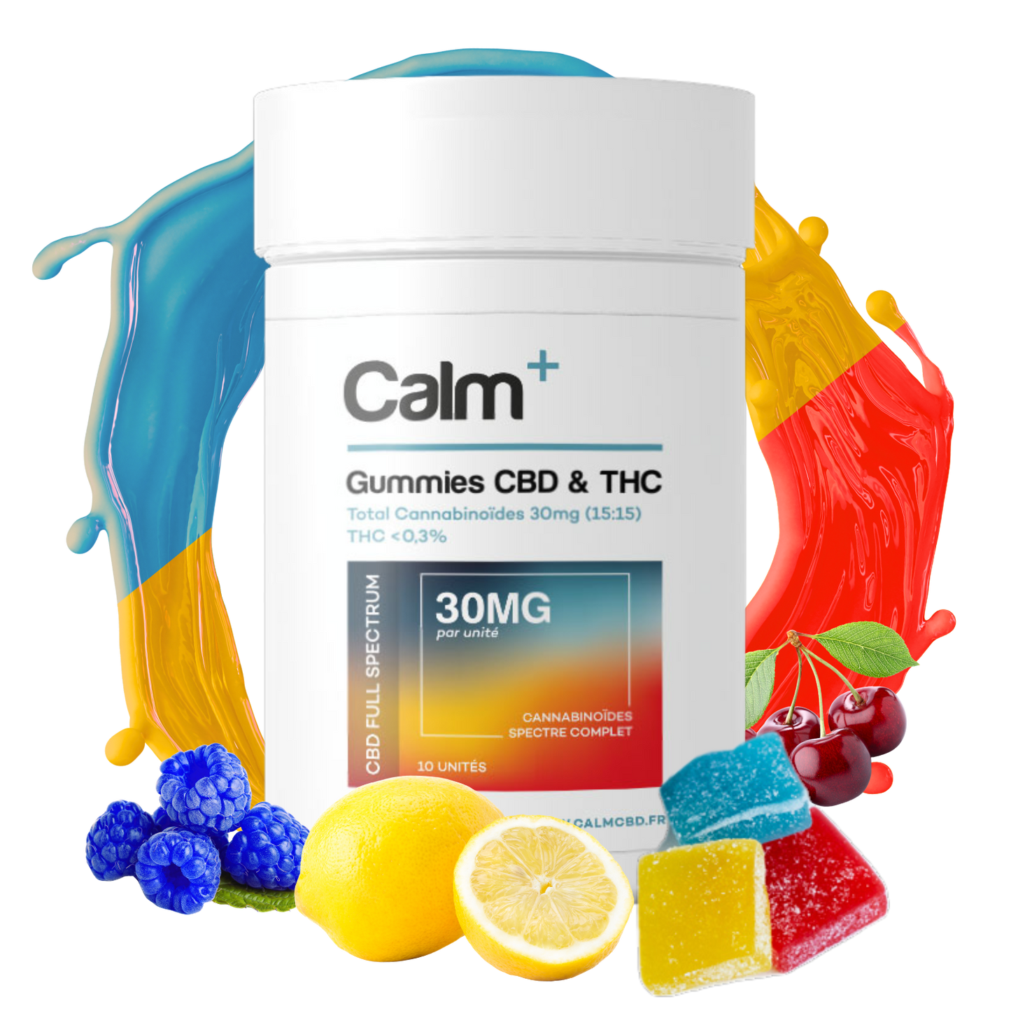 Gummies CERISE - CITRON - FRAMBOISE BLEU x10 - 15mg CBD / 15mg THC