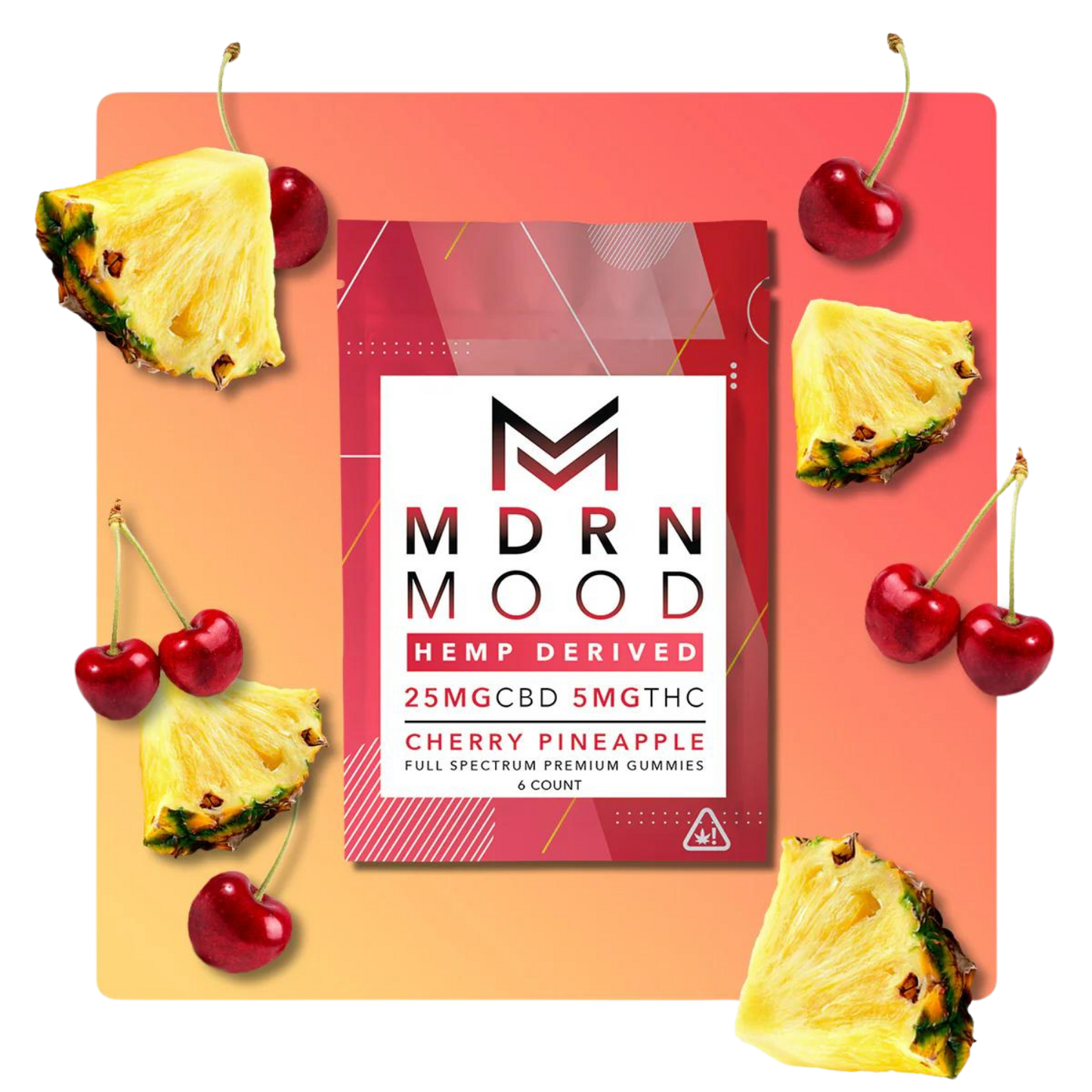 Gummies CHERRY PINEAPPLE x6 - 25mg CBD / 05mg THC