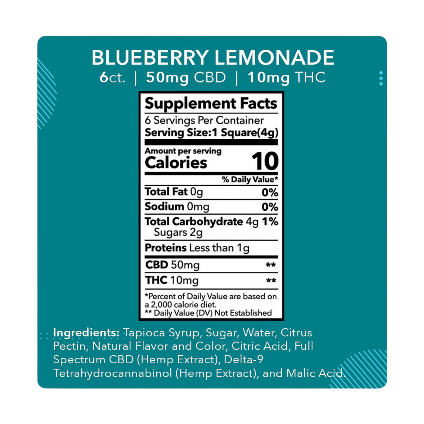 Gummies BLUEBERRY LEMONADE x6 - 50mg CBD / 10mg THC