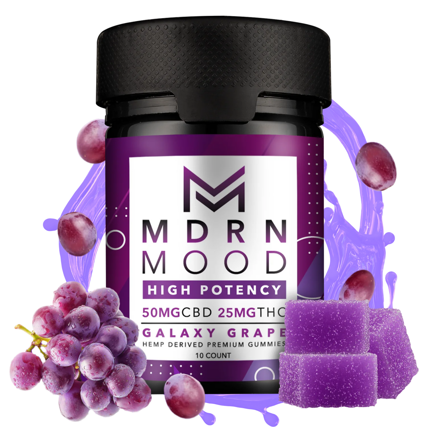 Gummies GALAXY GRAPE x10 - 50mg CBD / 25mg THC
