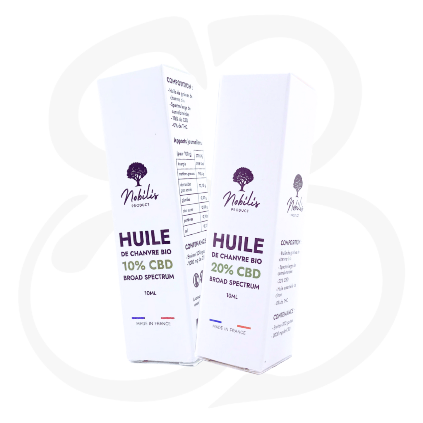 NOBILIS HUILE CBD 10% / 20% BROAD SPECTRUM (sans THC)