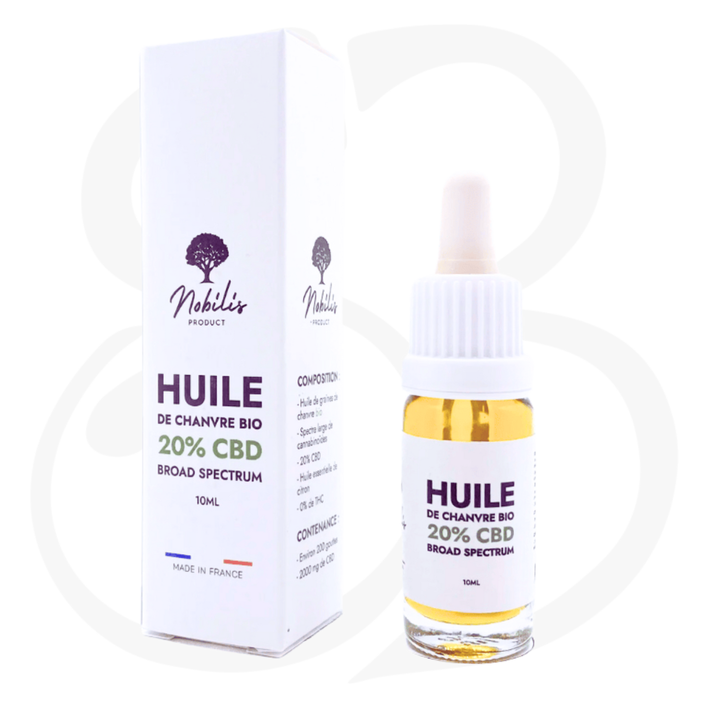 NOBILIS HUILE CBD 10% / 20% BROAD SPECTRUM (sans THC)