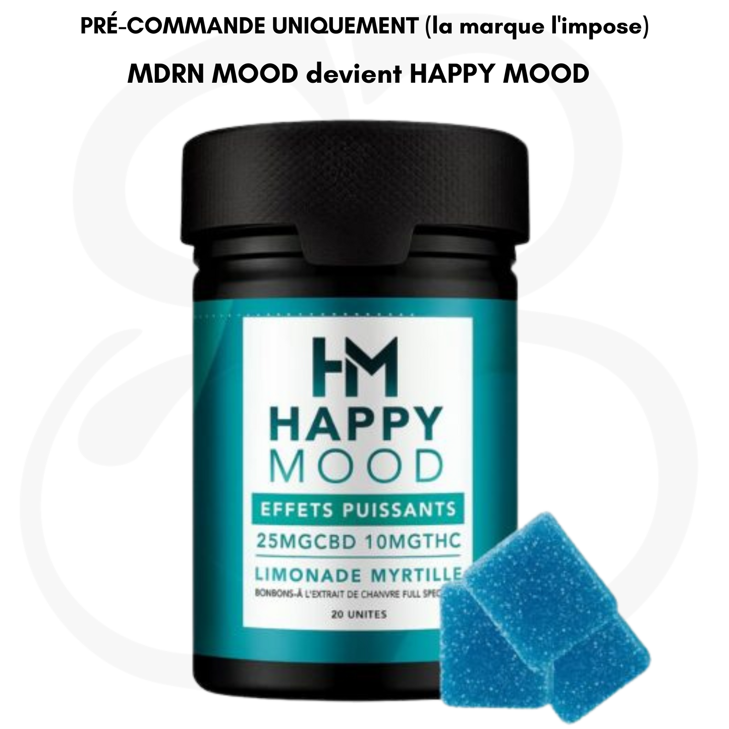 Gummies Blueberry Lemonade x20 – 50mg CBD / 10mg THC – MDRN MOOD devient HAPPY MOOD