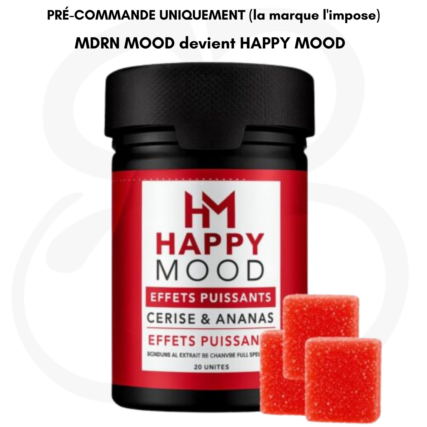 Gummies Cherry Pineapple x20 – 25mg CBD / 5mg THC – MDRN MOOD devient HAPPY MOOD