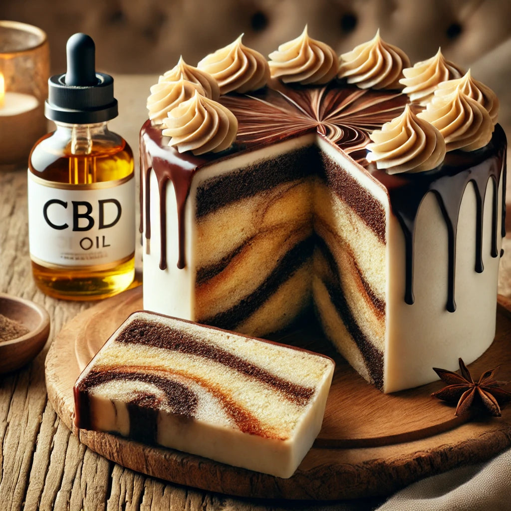 3) Gâteau marbré vanille-chocolat infusé au CBD