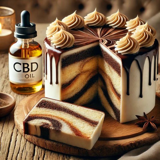 3) Gâteau marbré vanille-chocolat infusé au CBD