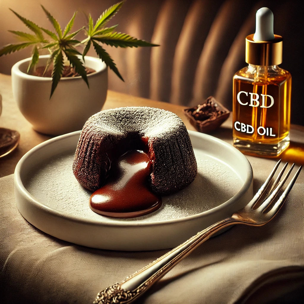 4) Fondant au chocolat noir et CBD : Pure indulgence