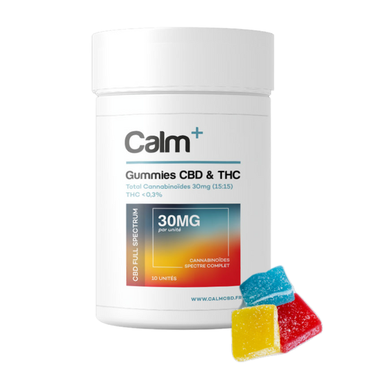 Gummies CERISE - CITRON - FRAMBOISE BLEU x10 - 15mg CBD / 15mg THC