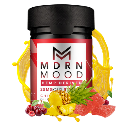 Gummies Cherry Pineapple x20 – 25mg CBD / 5mg THC – MDRN MOOD devient HAPPY MOOD