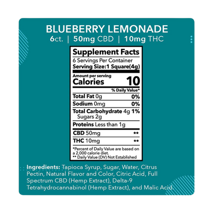 Gummies BLUEBERRY LEMONADE x6 - 50mg CBD / 10mg THC