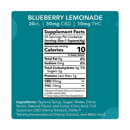 Gummies BLUEBERRY LEMONADE x20 - 50mg CBD / 10mg THC