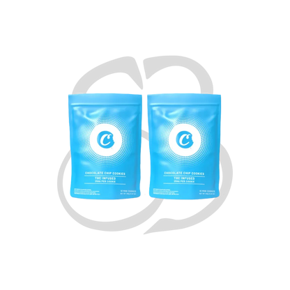 Deux sachets de cookies chocolat COOKIES, format 10 unités par sachet avec dosage indiqué de 200 mg par sachet