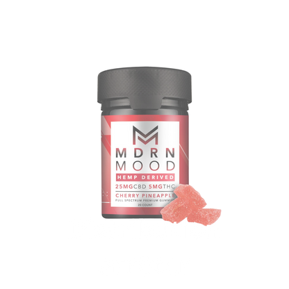 Mes P’tits Cubes – Cherry Pineapple x20 (25mg CBD / 5mg THC) – Anciennement MDRN MOOD / HAPPY MOOD