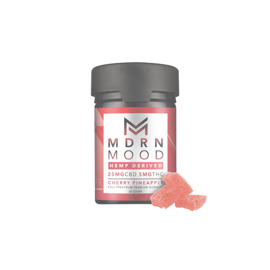 Mes P’tits Cubes – Cherry Pineapple x20 (25mg CBD / 5mg THC) – Anciennement MDRN MOOD / HAPPY MOOD