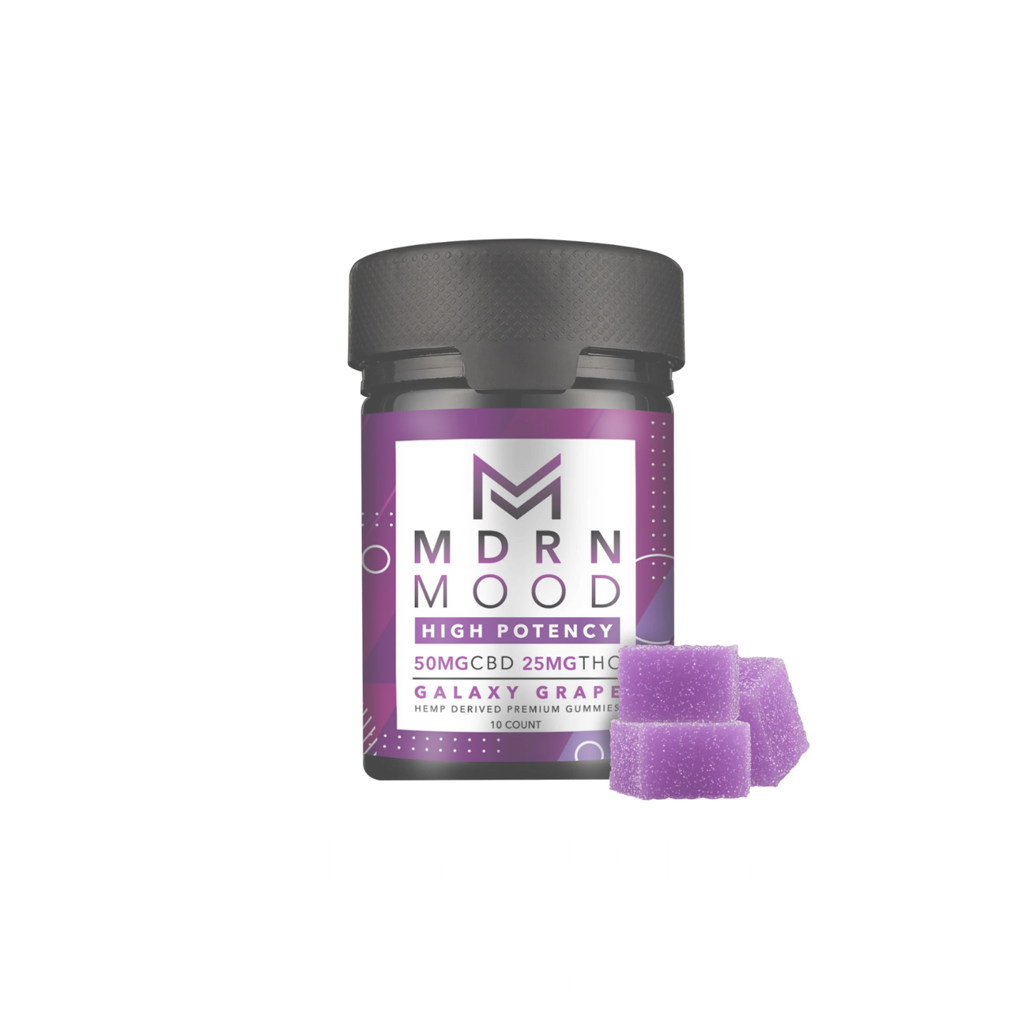 Mes P’tits Cubes – Galaxy Grape x10 (50mg CBD / 25mg THC) – Anciennement MDRN MOOD / HAPPY MOOD