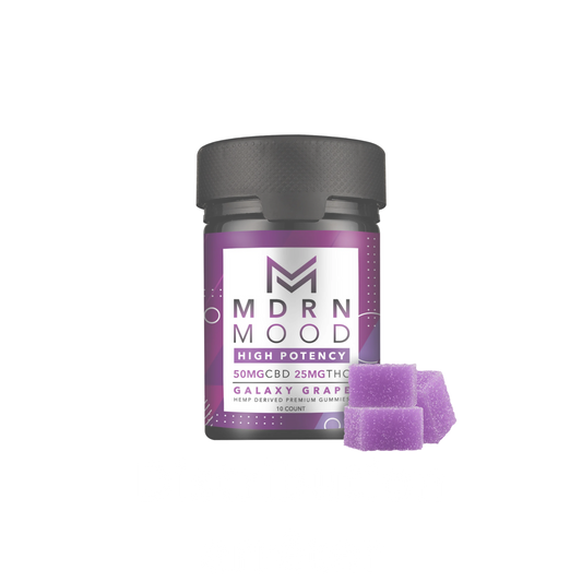 Mes P’tits Cubes – Galaxy Grape x10 (50mg CBD / 25mg THC) – Anciennement MDRN MOOD / HAPPY MOOD