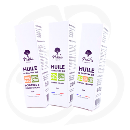 HUILES CBD + CBG / CBN / CBG+CBN – FORMULES SPÉCIFIQUES : Soulagement ciblé, Équilibre naturel