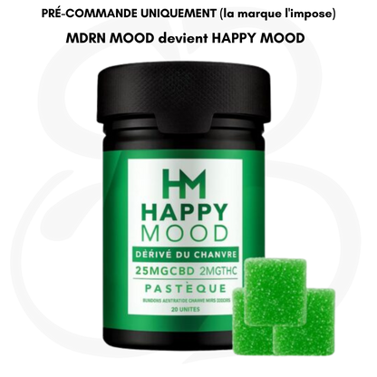 Gummies Watermelon x20 – 25mg CBD / 2mg THC – MDRN MOOD devient HAPPY MOOD