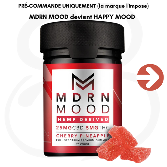 Gummies Cherry Pineapple x20 – 25mg CBD / 5mg THC – MDRN MOOD devient HAPPY MOOD