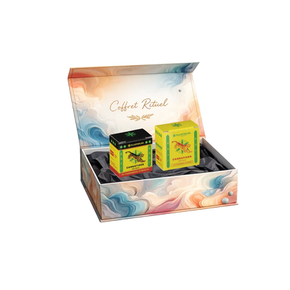 coffret baumes massage cbd cannatiger neutre et chauffant pour detente musculaire et massage naturel