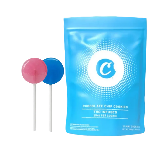 Coffret Découverte Gourmande SaBulle avec un sachet de cookies CBD / THC et deux sucettes sélectionnées selon disponibilité