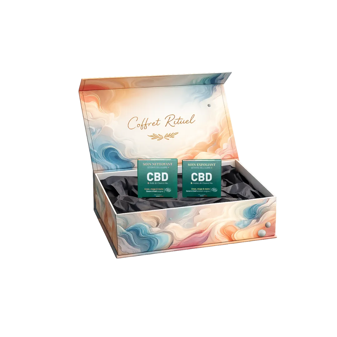 coffret savons chanvre bio et cbd nettoyant exfoliant pour purifier la peau naturellement