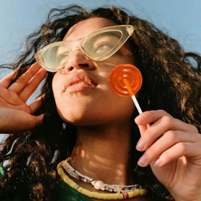 Sucette THC PUFFY Orange vue detail